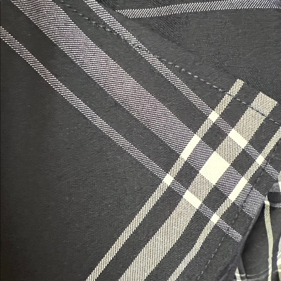 Madison Navy White Plaid Trench Coat Jacket Pink Lining - Picture 3 of 8